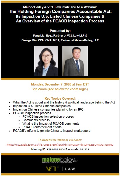 Holding Foreign Companies Accountable Act Webinar